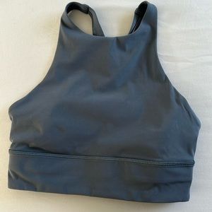 Lululemon - High Neck Longline Energy Bra - Steel Blue